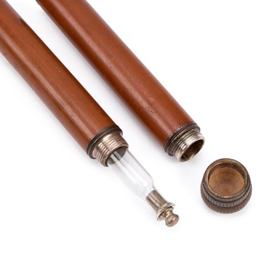 Lot 975 - A LATE 19TH/ EARLY 20TH CENTURY TIPPLER'S GADGET CANE