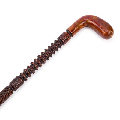 Lot 981 - A 19TH CENTURY CARVED SUNDAY STICK