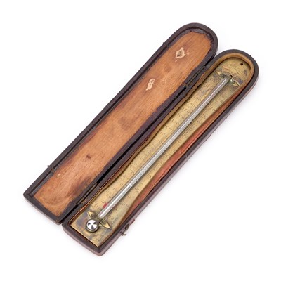 Lot 983 - A GEORGIAN BRASS THERMOMETER