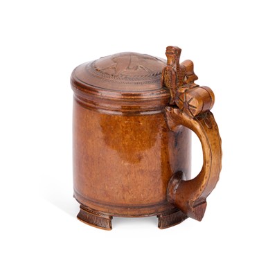 Lot 1234 - AN 18TH CENTURY NORWEGIAN BIRCH PEG TANKARD