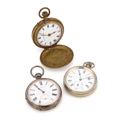 Lot 741 - A TRIO OF POCKET WATCHES