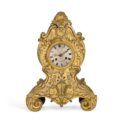 Lot 1122 - A 19TH CENTURY FRENCH ORMOLU MANTEL CLOCK