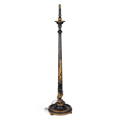 Lot 1158 - A CHINOISERIE LACQUER STANDARD LAMP