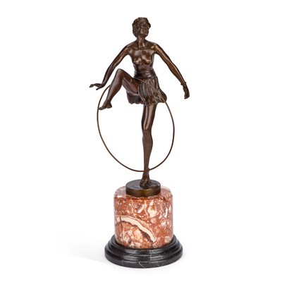 Lot 994 - A BRONZE FIGURE OF A DANCER WITH A HOOP