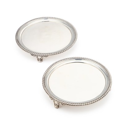 Lot 435 - A PAIR OF WILLIAM IV SILVER SALVERS