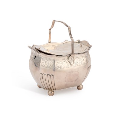 Lot 214 - A GEORGE III SCOTTISH SILVER DOUBLE TEA CADDY