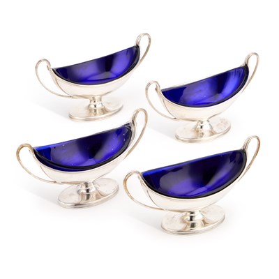 Lot 500 - A SET OF FOUR GEORGE III SILVER SALTS