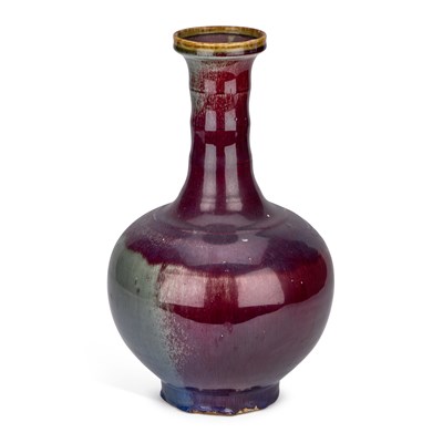 Lot 544 - A CHINESE FLAMBE-GLAZED BOTTLE VASE