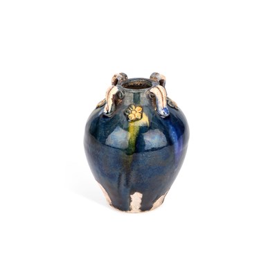 Lot 658 - A CHINESE SANCAI BLUE, GREEN AND YELLOW GLAZED JAR