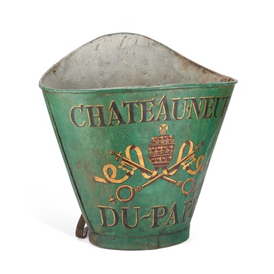 Lot 100 - A FRENCH PAINTED METAL VINEYARD HOD