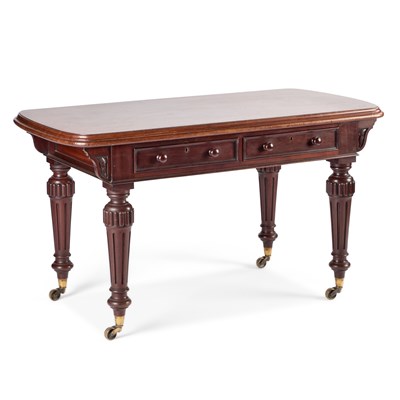 Lot 1209 - A MID-19TH CENTURY MAHOGANY LIBRARY TABLE