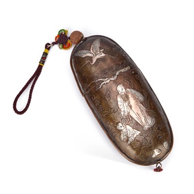 Lot 656 - A JAPANESE PATINATED METAL INRO