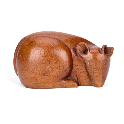 Lot 1229 - A LARGE 19TH CENTURY CARVED HARDWOOD TABLE SNUFF BOX