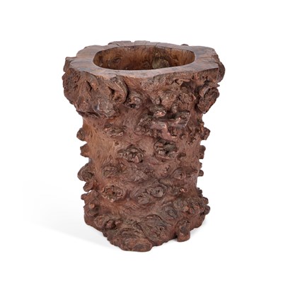 Lot 665 - AN 18TH/ 19TH CENTURY CHINESE ROOTWOOD BRUSH POT
