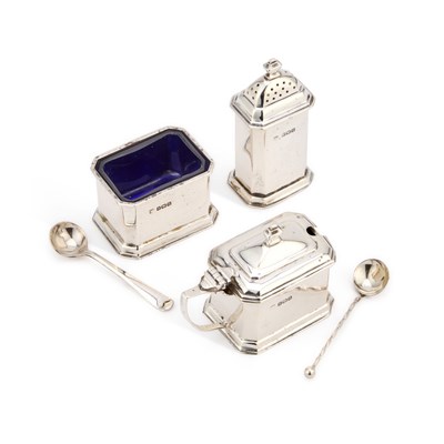 Lot 294 - A GEORGE VI SILVER CRUET SET