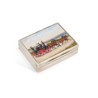 Lot 461 - A VICTORIAN SILVER AND ENAMEL CIGARETTE BOX