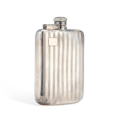 Lot 325 - A LARGE SILVER-PLATED HIP FLASK