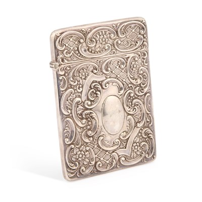Lot 505 - AN EDWARDIAN SILVER CARD CASE