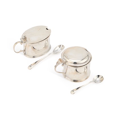 Lot 334 - TWO GEORGE V SILVER MUSTARD POTS