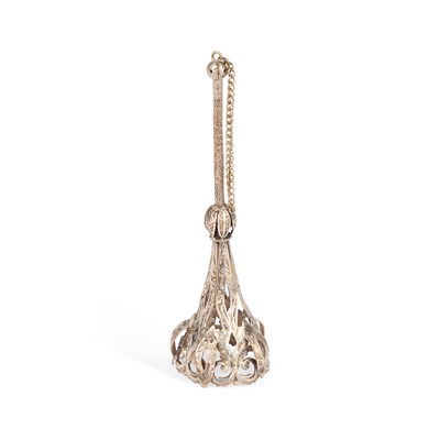 Lot 918 - A 19TH CENTURY SILVERED METAL POSY HOLDER