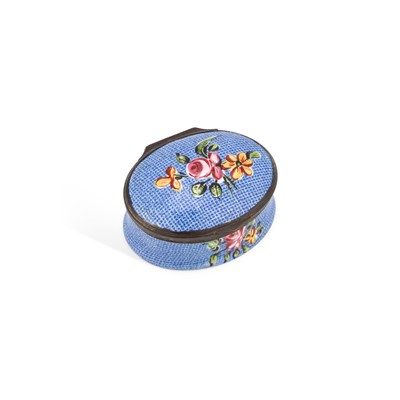 Lot 933 - A BILSTON ENAMEL SNUFF BOX