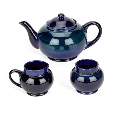 Lot 48 - A MOORCROFT POTTERY THREE-PIECE TEA SERVICE