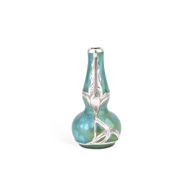 Lot 237 - A LOETZ SILVER-OVERLAID VASE