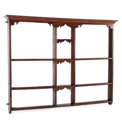 Lot 1241 - A GEORGE III OAK PLATE RACK