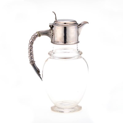 Lot 400 - A VICTORIAN SILVER-MOUNTED GLASS CLARET JUG