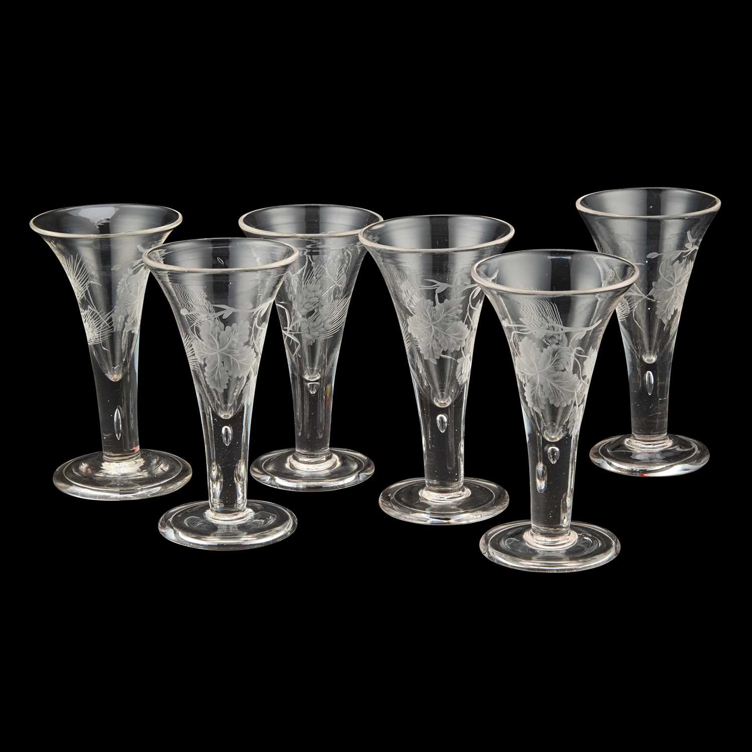 Lot 223 - SIX 19TH CENTURY ALE GLASSES