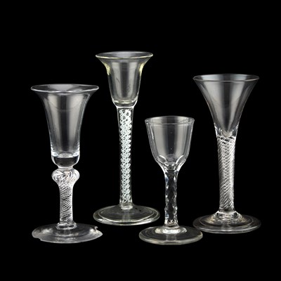 Lot 203 - FOUR 18TH CENTURY DRINKING GLASSES