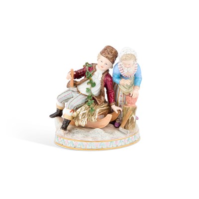 Lot 272 - A MEISSEN GROUP OF CHILDREN EMBLEMATIC OF WINTER
