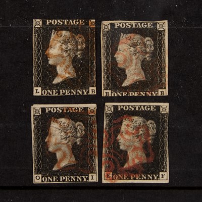 Lot 152 - 1D BLACK X 4 LETTERED LB, OI, EF, BB