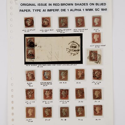 Lot 18 - 1841 1D RED/ BROWN ON BLUED PAPER, TYPE A1 IMPERFORATE
