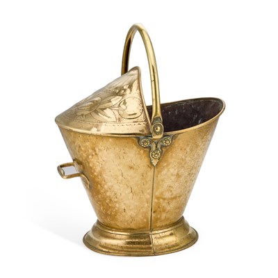 Lot 310 - A LATE VICTORIAN BRASS COAL SCUTTLE