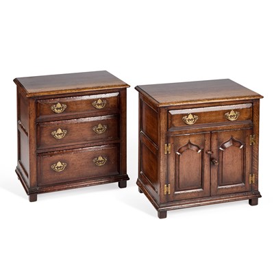 Lot 883 - A PAIR OF PERIOD STYLE OAK CABINETS