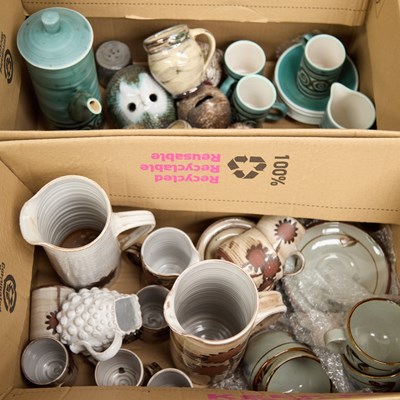 Lot 2 - TWO BOXES OF STUDIO POTTERY