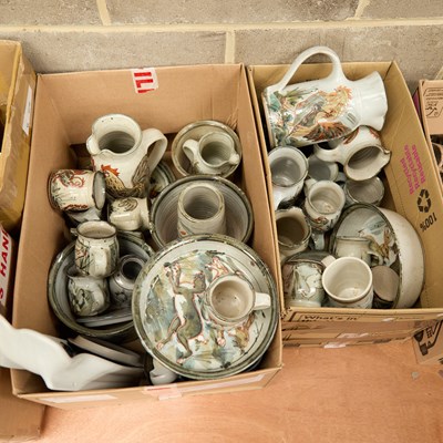 Lot 8 - TWO BOXES OF STUDIO POTTERY AND HIGHLAND STONEWARE