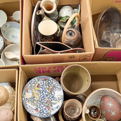 Lot 23 - TWO BOXES OF STUDIO POTTERY