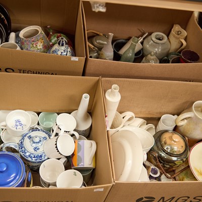 Lot 34 - FOUR BOXES OF CERAMICS