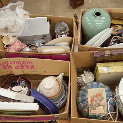 Lot 67 - FOUR BOXES OF CERAMICS AND OTHER ITEMS