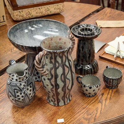 Lot 75 - A GROUP OF POTTERY BY KAREN BUNTING