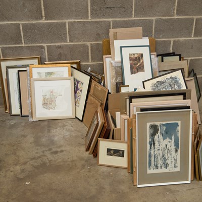 Lot 241 - A VERY LARGE COLLECTION OF OILS, PRINTS AND WORKS ON PAPER