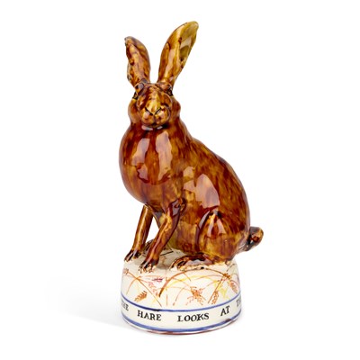 Lot 257 - DAVID CLEVERLY, A STUDIO POTTERY MODEL OF A HARE