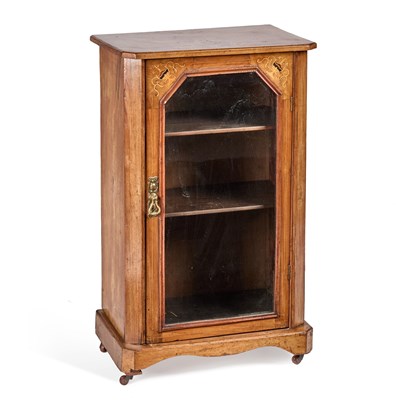 Lot 1187 - A VICTORIAN INLAID WALNUT MUSIC CABINET
