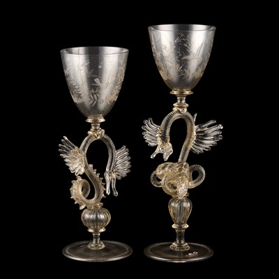 Lot 231 - TWO VENETIAN GOBLETS