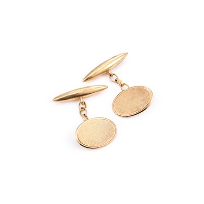 Lot 717 - A PAIR OF 9 CARAT GOLD CUFFLINKS