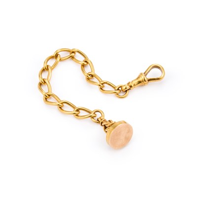 Lot 877 - A 15 CARAT GOLD FOB ON CHAIN