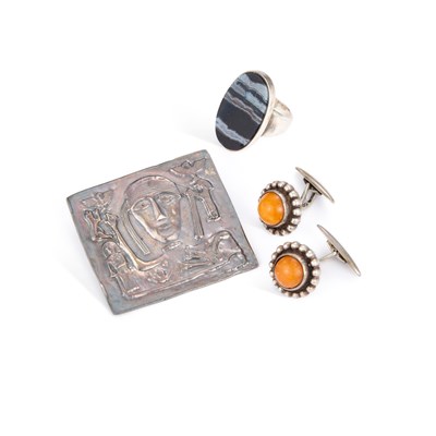 Lot 726 - A GROUP OF DANISH SILVER JEWELLERY