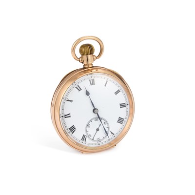 Lot 705 - A 9CT GOLD OPEN FACE POCKET WATCH